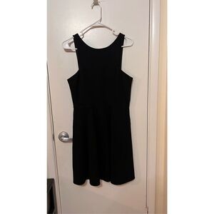 4C Women's Sleeveless Round Neck Casual A-Line Mini Dress Solid Black Size 6
